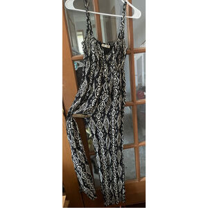 Women's LIVE to be Spoiled Black White Patterned Jumpsuit XS